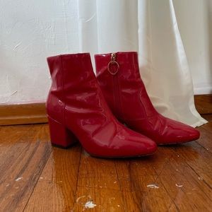 RED NYLON TOPSHOP BOOTS